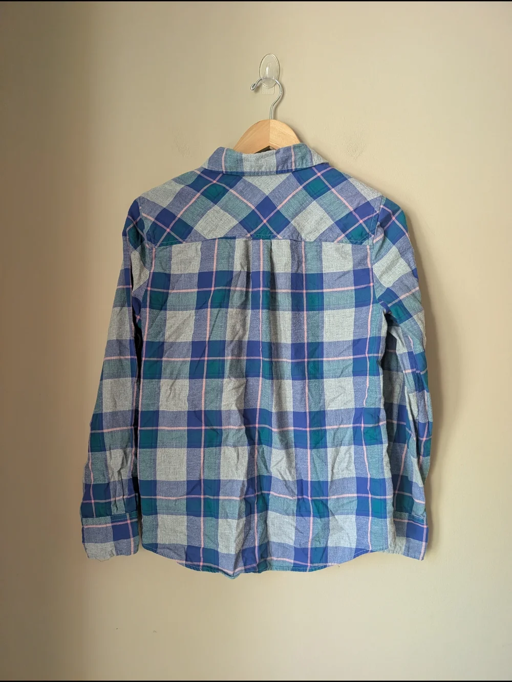 J. Crew Blue and Green Plaid Button-Down Shirt